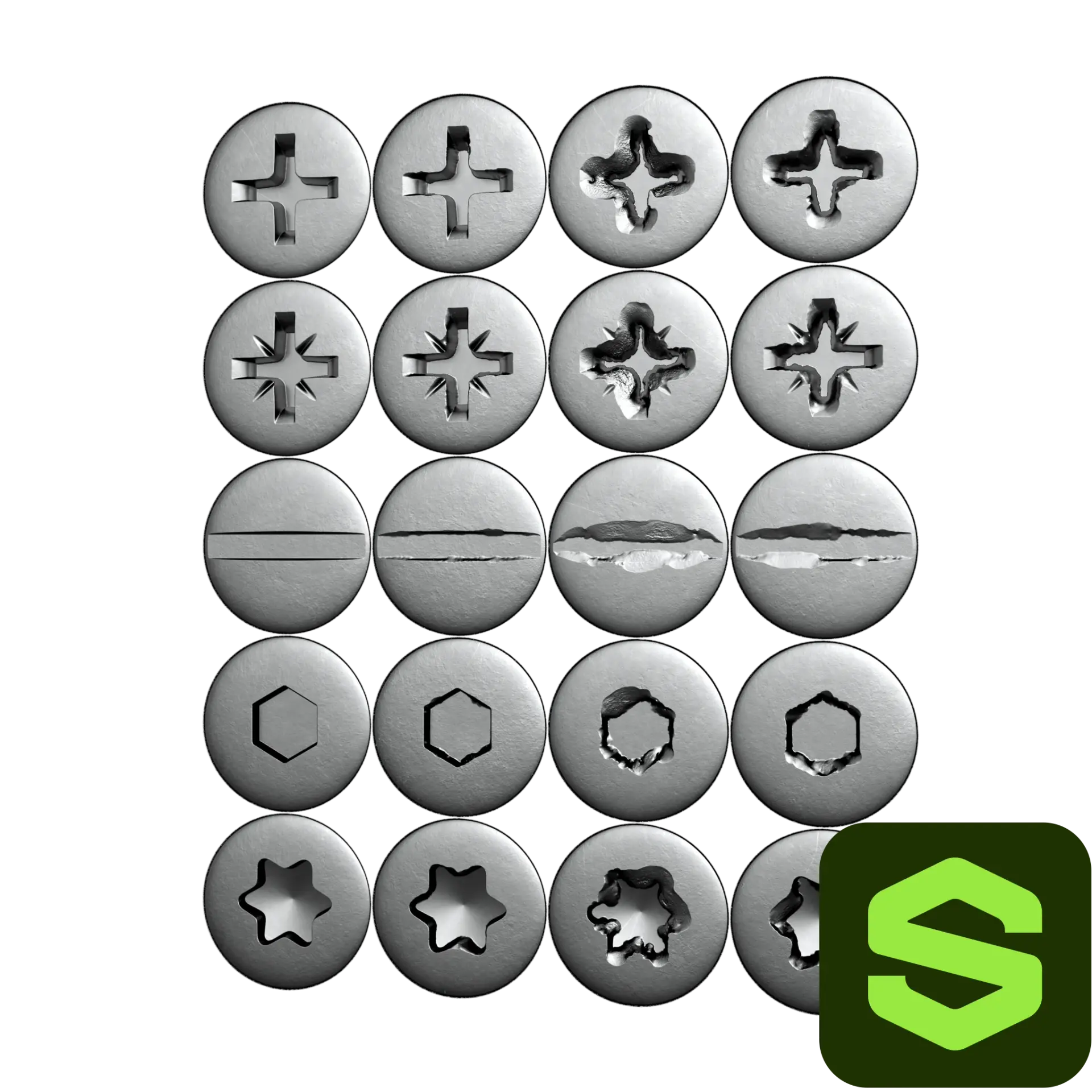 Screw Substance 001 — preview 1 (ambientCG, CC0)
