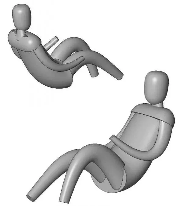 Person Sitting Feet Up Leaning back -very simple 3D gestural form — preview 1, by spacey (RevitCity, CC0)