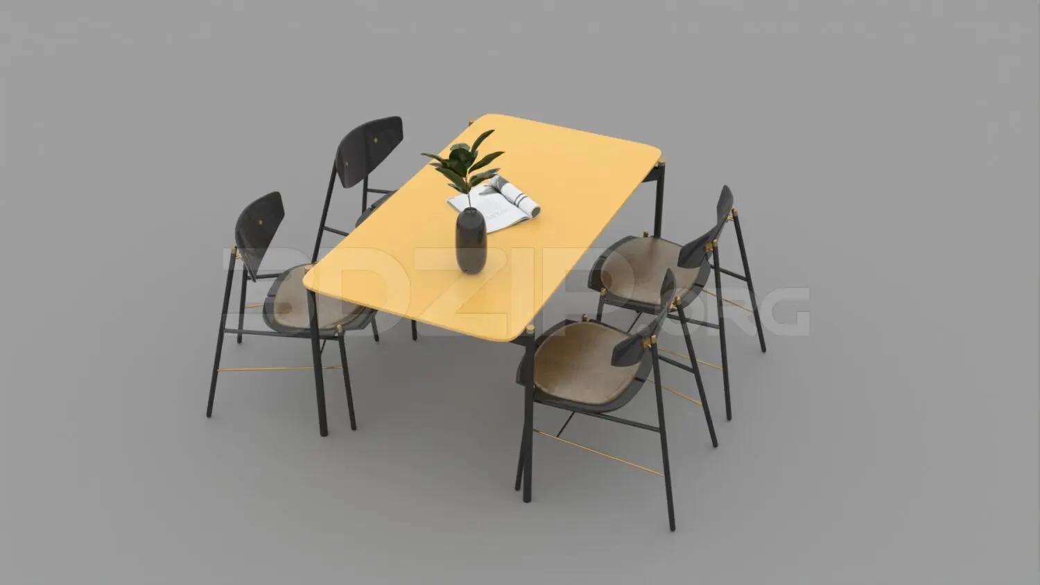 Dining Table And Chair — preview 1, by Brian Vu (3dzip)