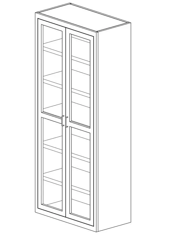 Storage Cabinet with Glass Panel Doors