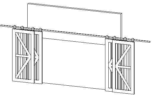 Barn Door 144 wide x 80 tall opening dbl wood door both sides