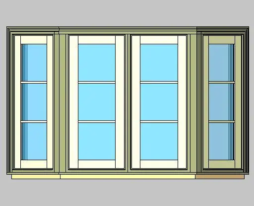 Kolbe Ultra Series Casement 4-Wide S Series 45 Degree Bay Units — preview 1, by Kolbe (RevitCity, CC0)