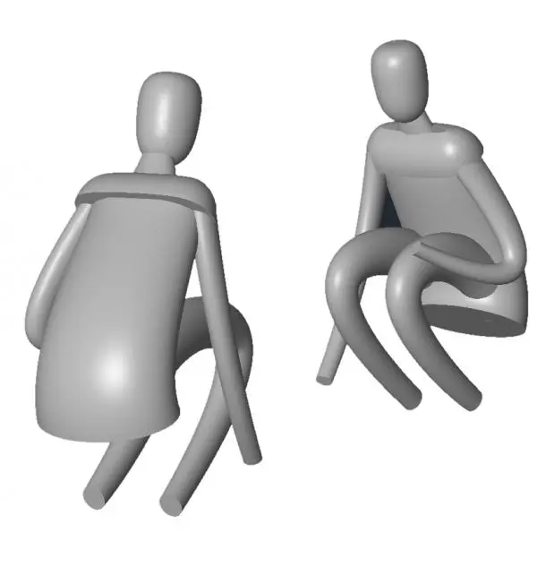 Person crouched - simple 3D gestural form — preview 1, by self (RevitCity, CC0)