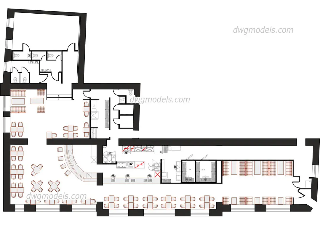 Kitchen of the restaurant — preview 1 (dwgmodels.com, CC0)
