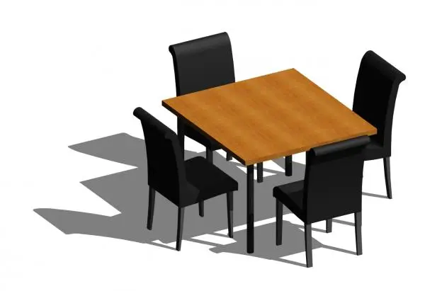Simple parametric table with chairs
