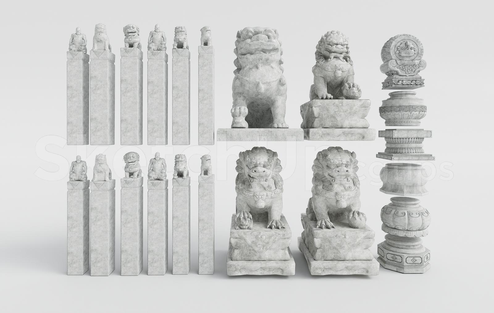 Traditional Chinese Architecture Stone Ornaments