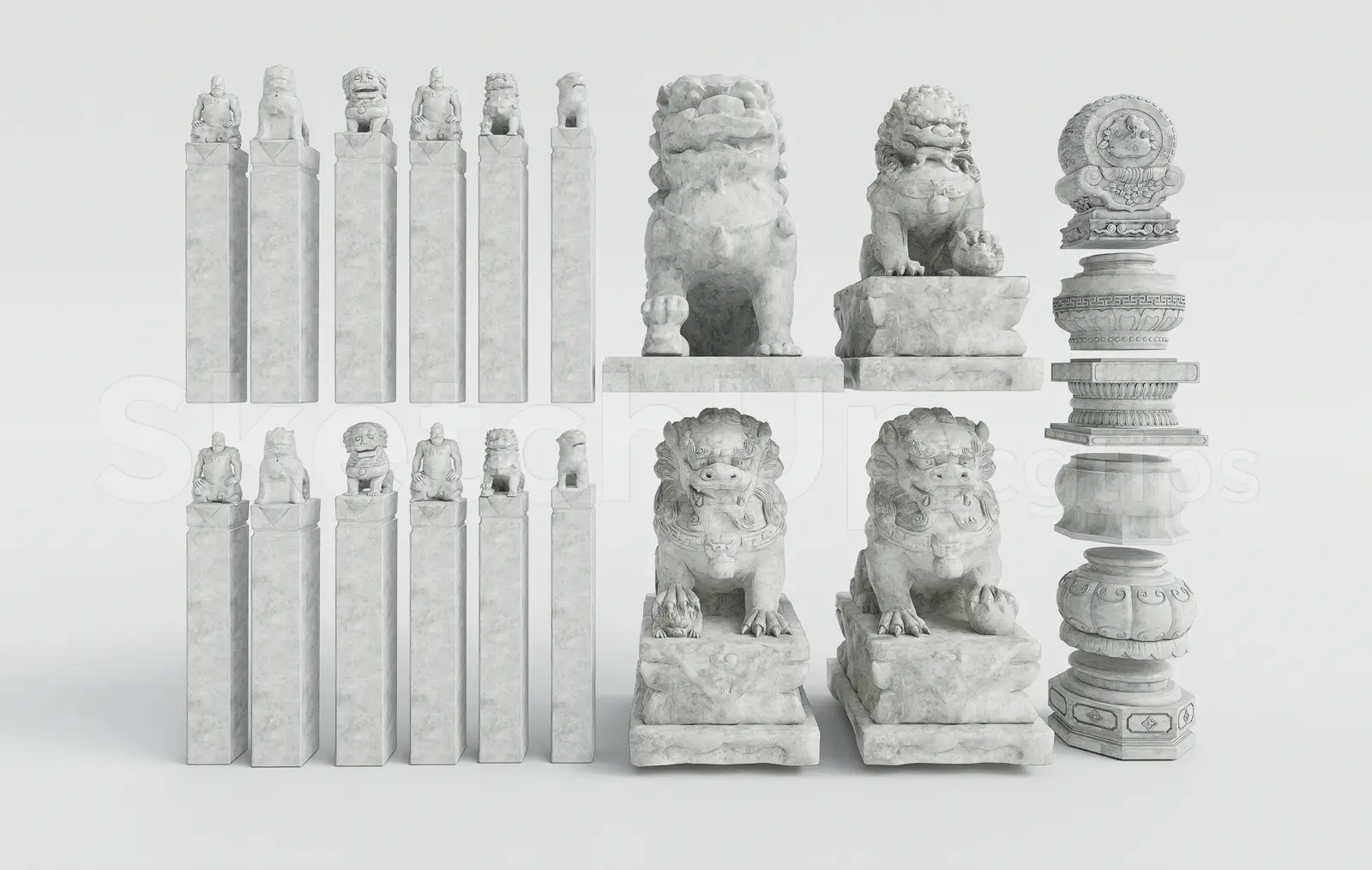 Traditional Chinese Architecture Stone Ornaments