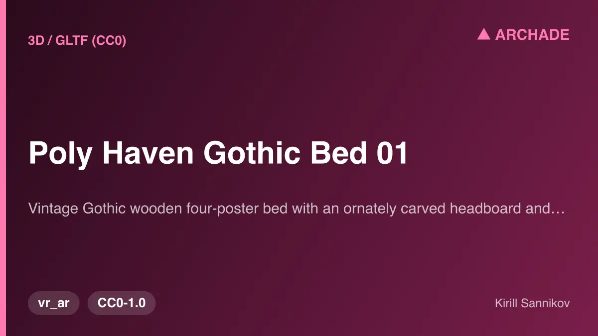 Poly Haven Gothic Bed 01