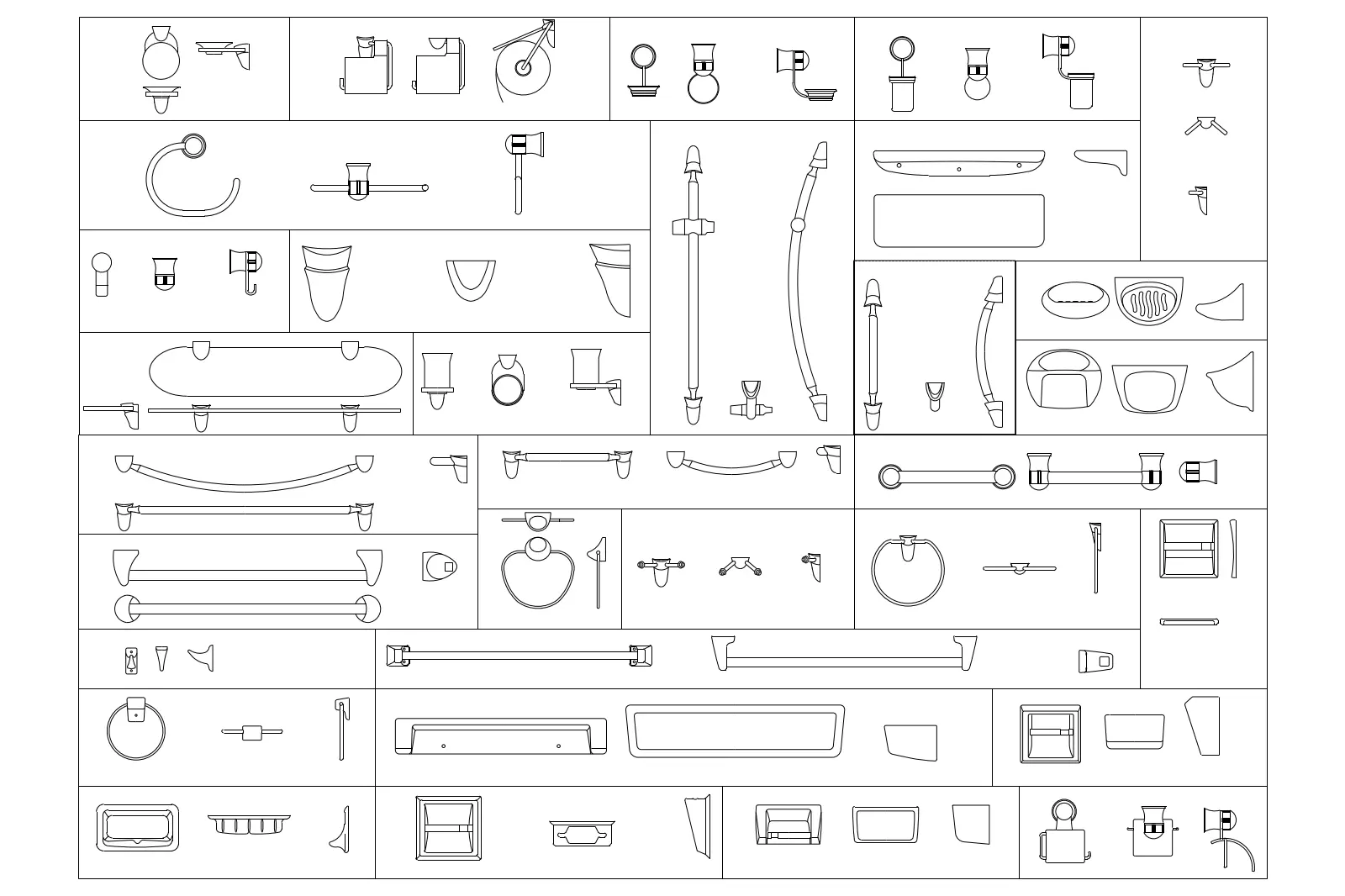 Bathroom accessories — CAD drawing preview