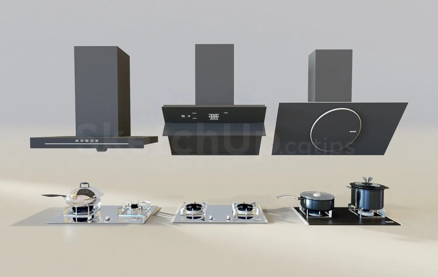 Range hood and Gas stove — preview 1 (cgtips, CC0)