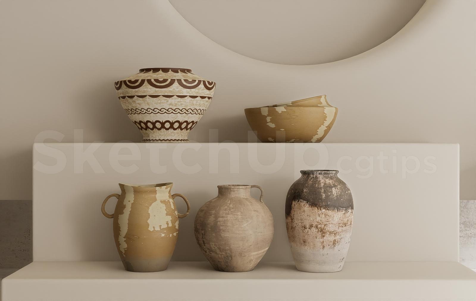 Ancient Ceramic Vase Set
