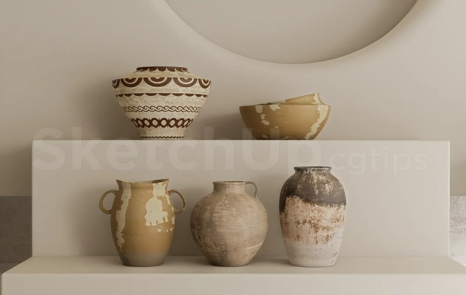Ancient Ceramic Vase Set
