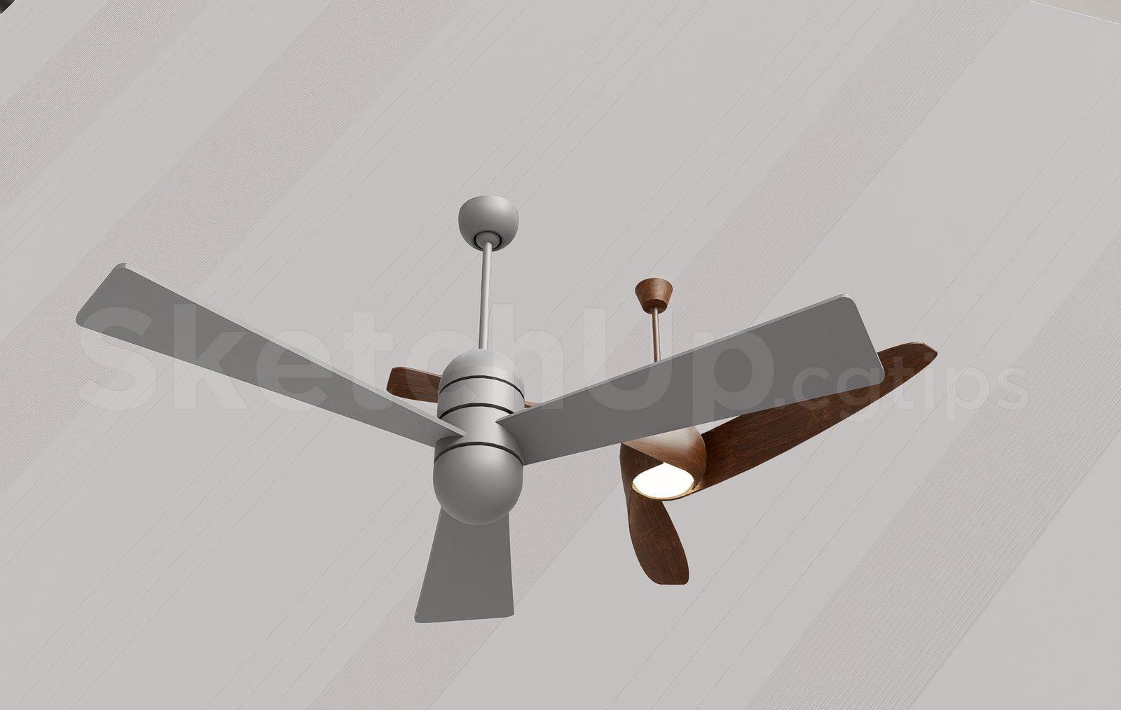 Contemporary Ceiling Fan with LED Light