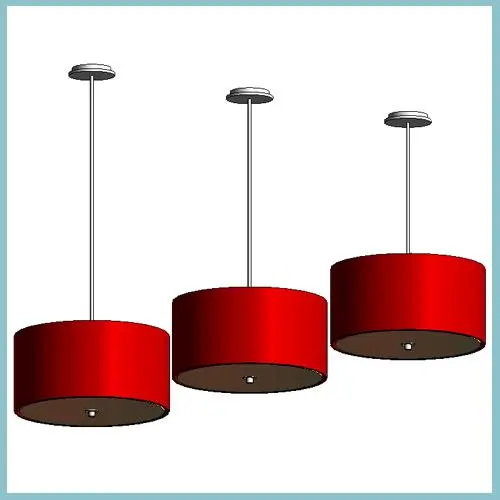 Zaragoza Red Small Pendant Light — preview 1, by urBIM Revit Components (RevitCity, CC0)