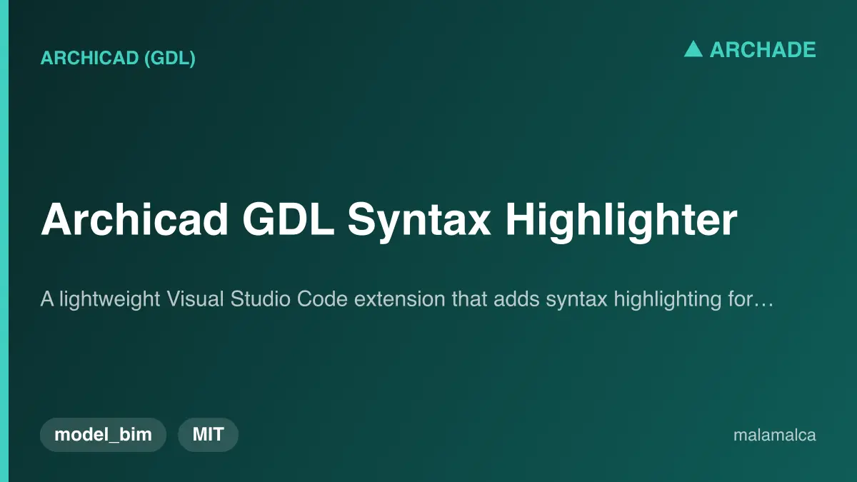 Archicad GDL Syntax Highlighter