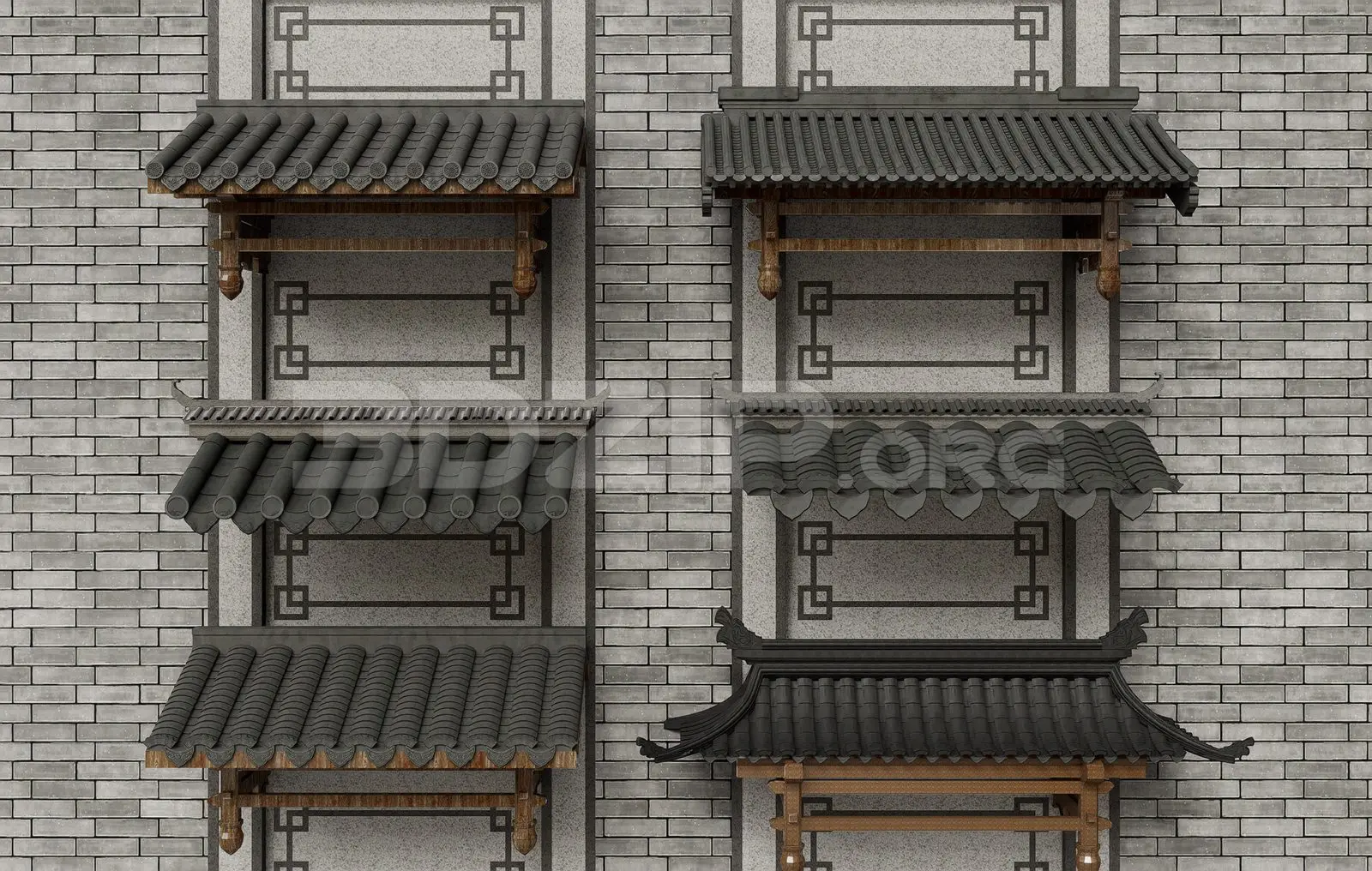 Traditional Asian Roof — preview 1 (3dzip)