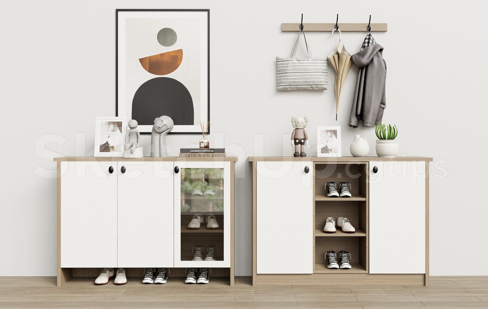 Modern Shoe Cabinet SketchUp 3D Model