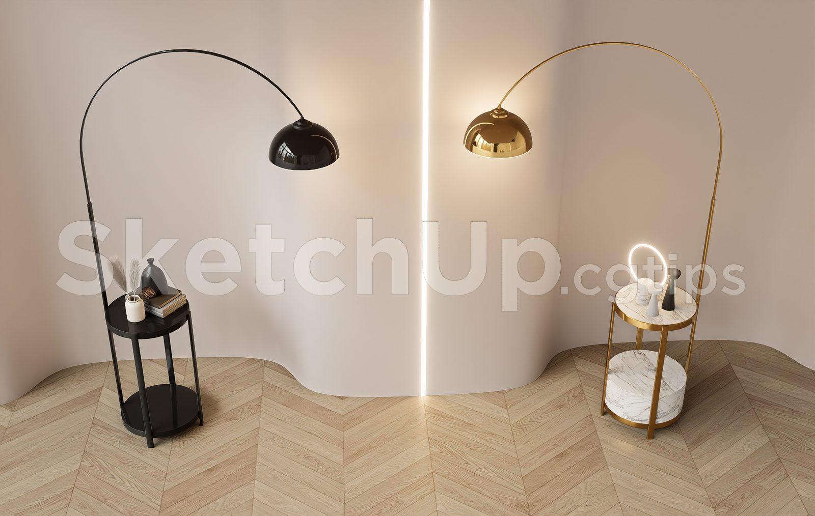 Floor Lamp Model for SketchUp – Interior Design Ready
