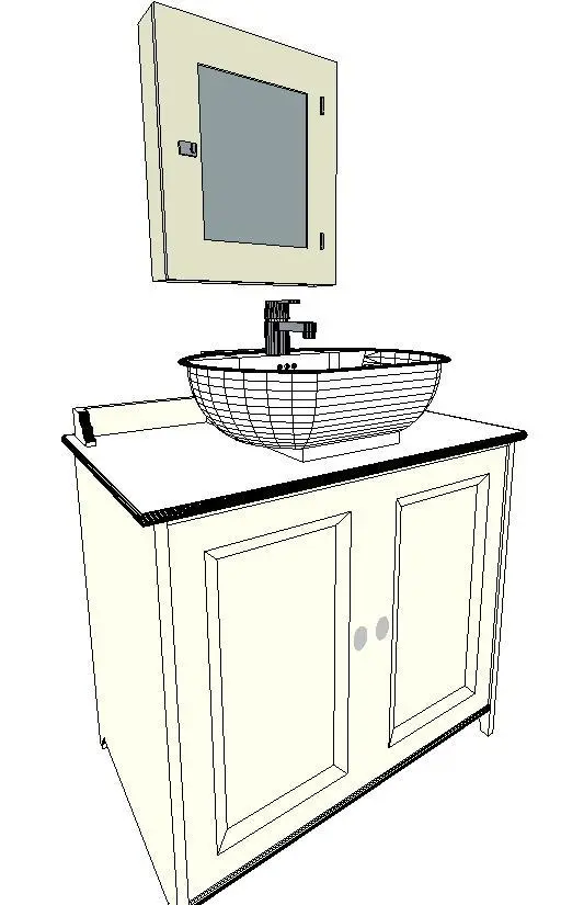Sink with mirror