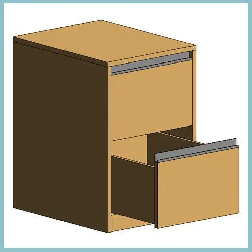 2 Draw Fully Parametric Filing Cabinet — preview 1, by urBIM Revit Components (RevitCity, CC0)