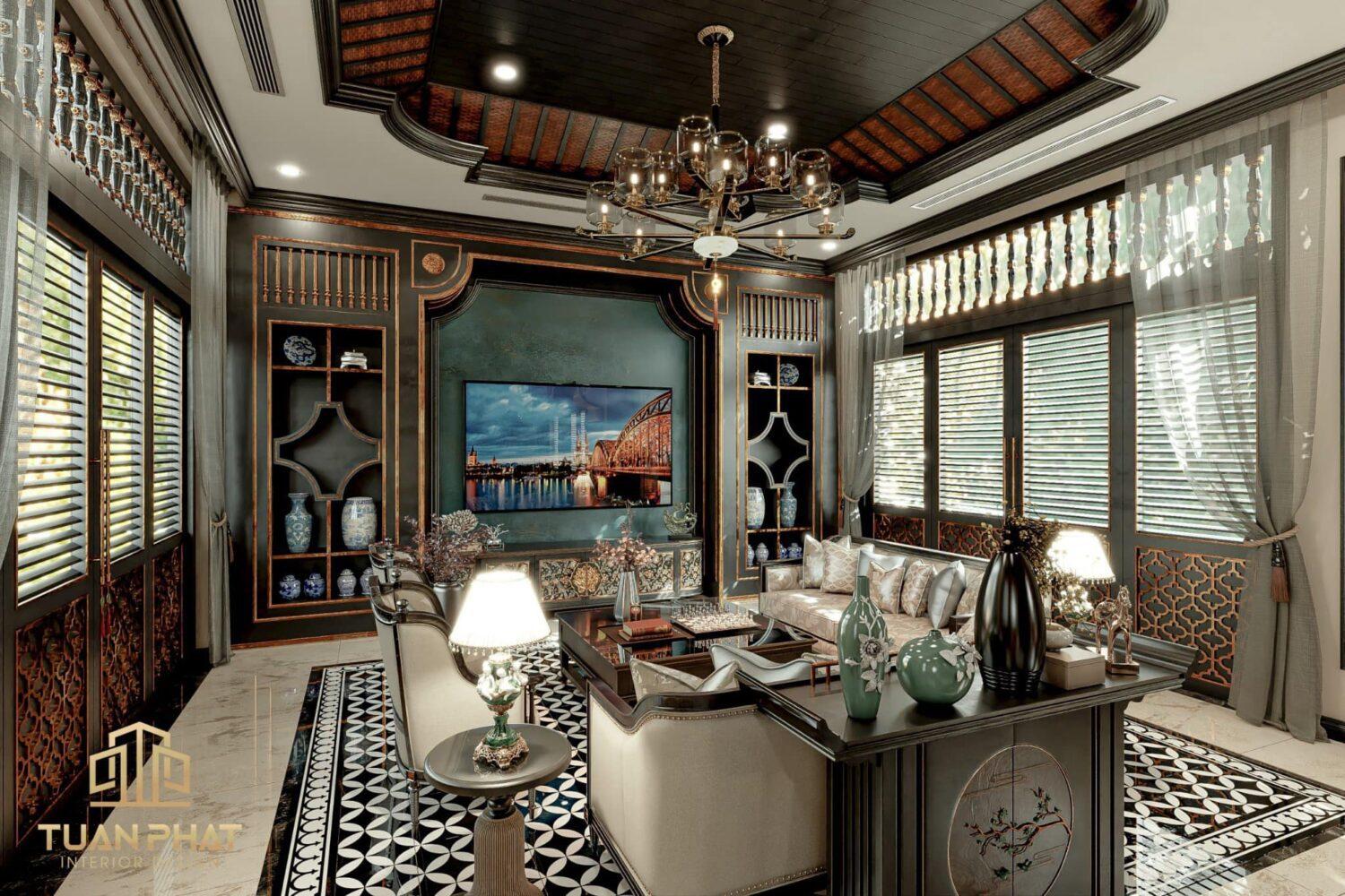 Indochine Living Room – Kitchen Interior