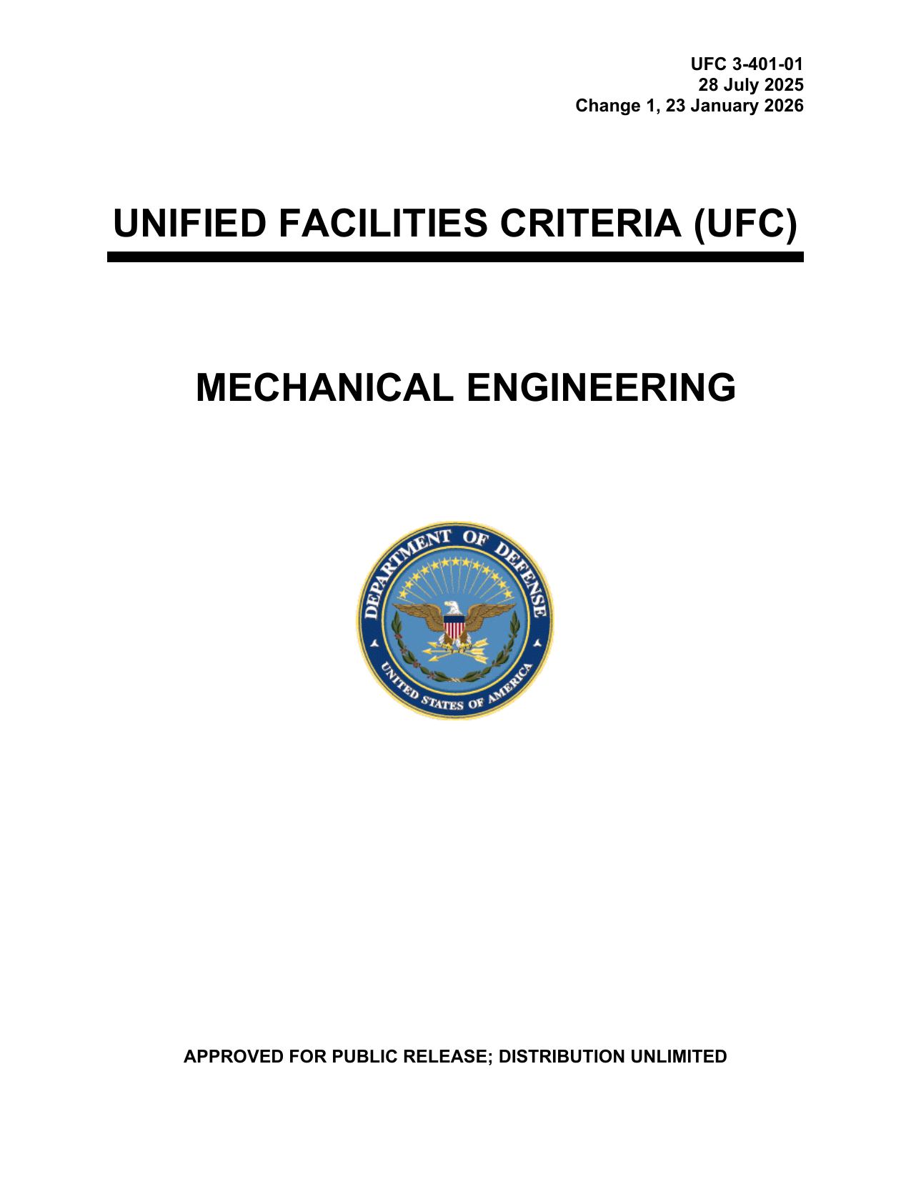 UFC 3-401-01 Mechanical Engineering