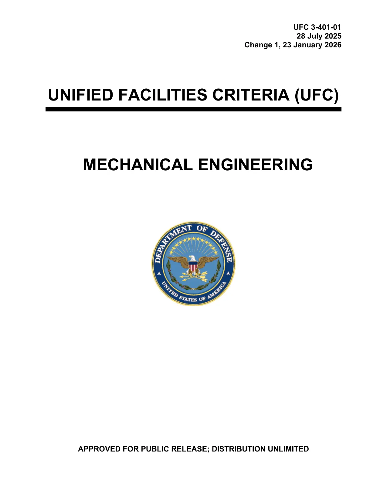 UFC 3-401-01 Mechanical Engineering