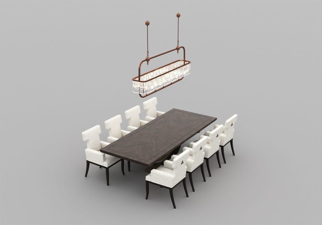 Dining Table And Chair — preview 1, by Nguyen Luc (3dzip)
