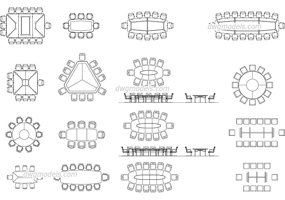 Conference table and chairs set