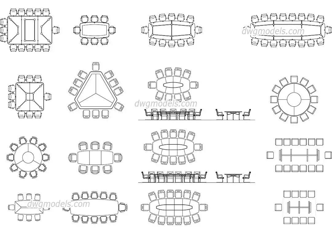 Conference table and chairs set