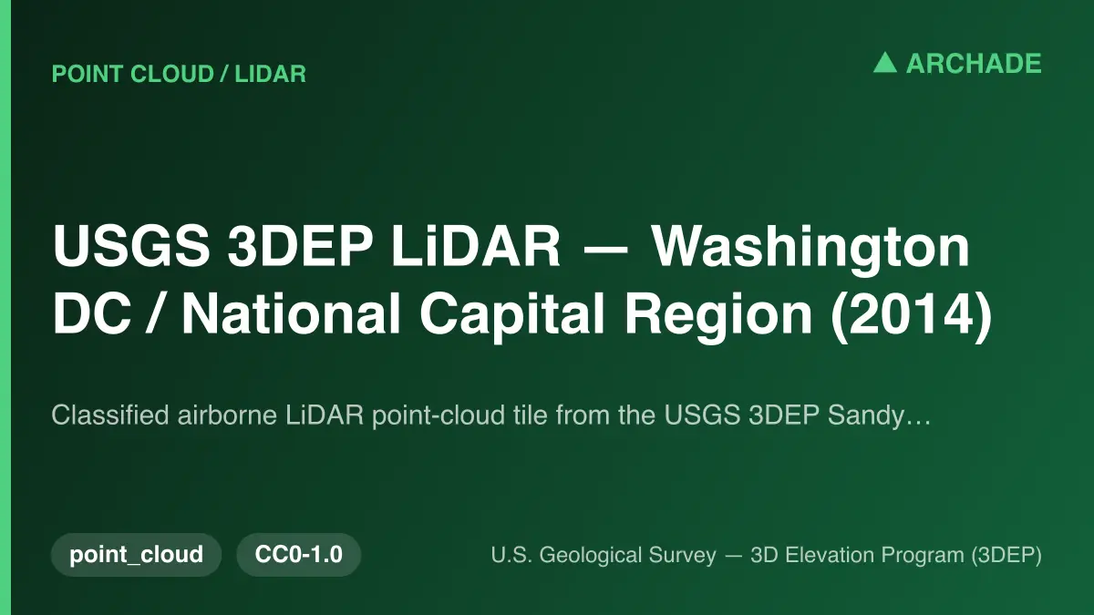 USGS 3DEP LiDAR — Washington DC / National Capital Region (2014)