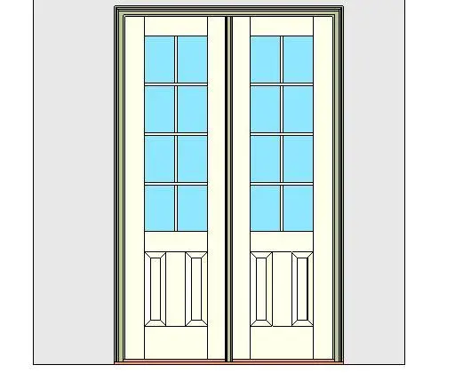 Kolbe Ultra Series Outswing Entrance Door 2-Wide 2-Panel Oak Sill Units