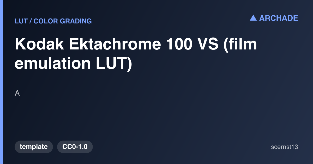 Kodak Ektachrome 100 VS (film emulation LUT) — preview 1