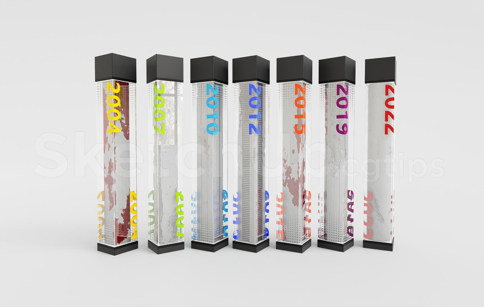 Contemporary Transparent Acrylic Display Column