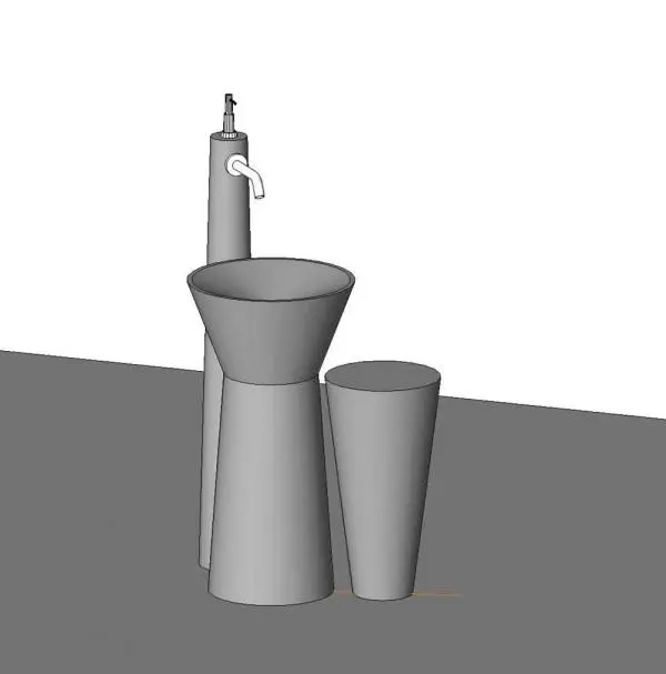 Pedastal Basin and soap dispenser