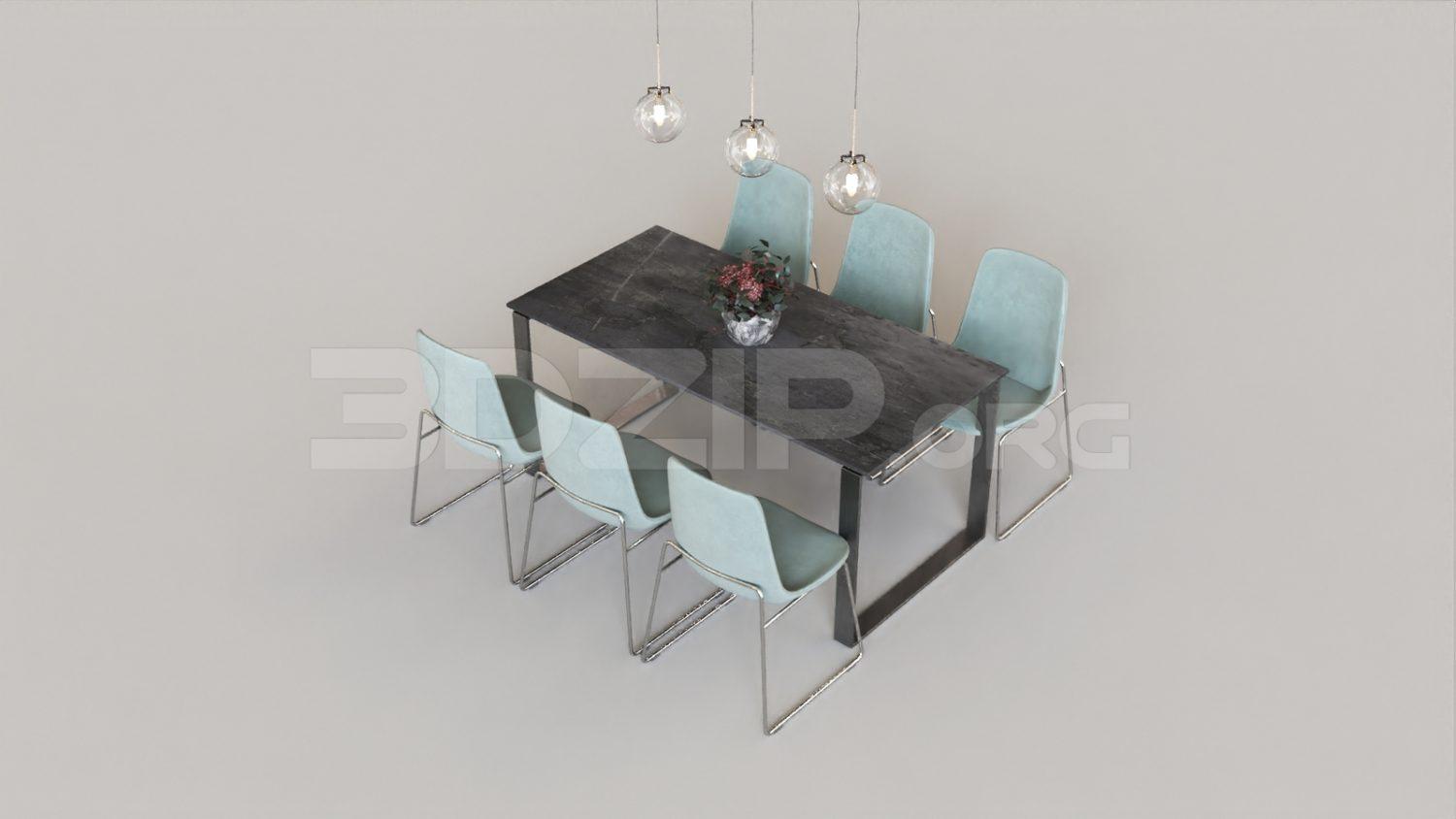 Dining Table And Chair — preview 1 (3dzip)