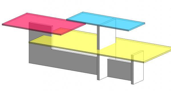 Coffee Table - Mulit-Level Colored Glass