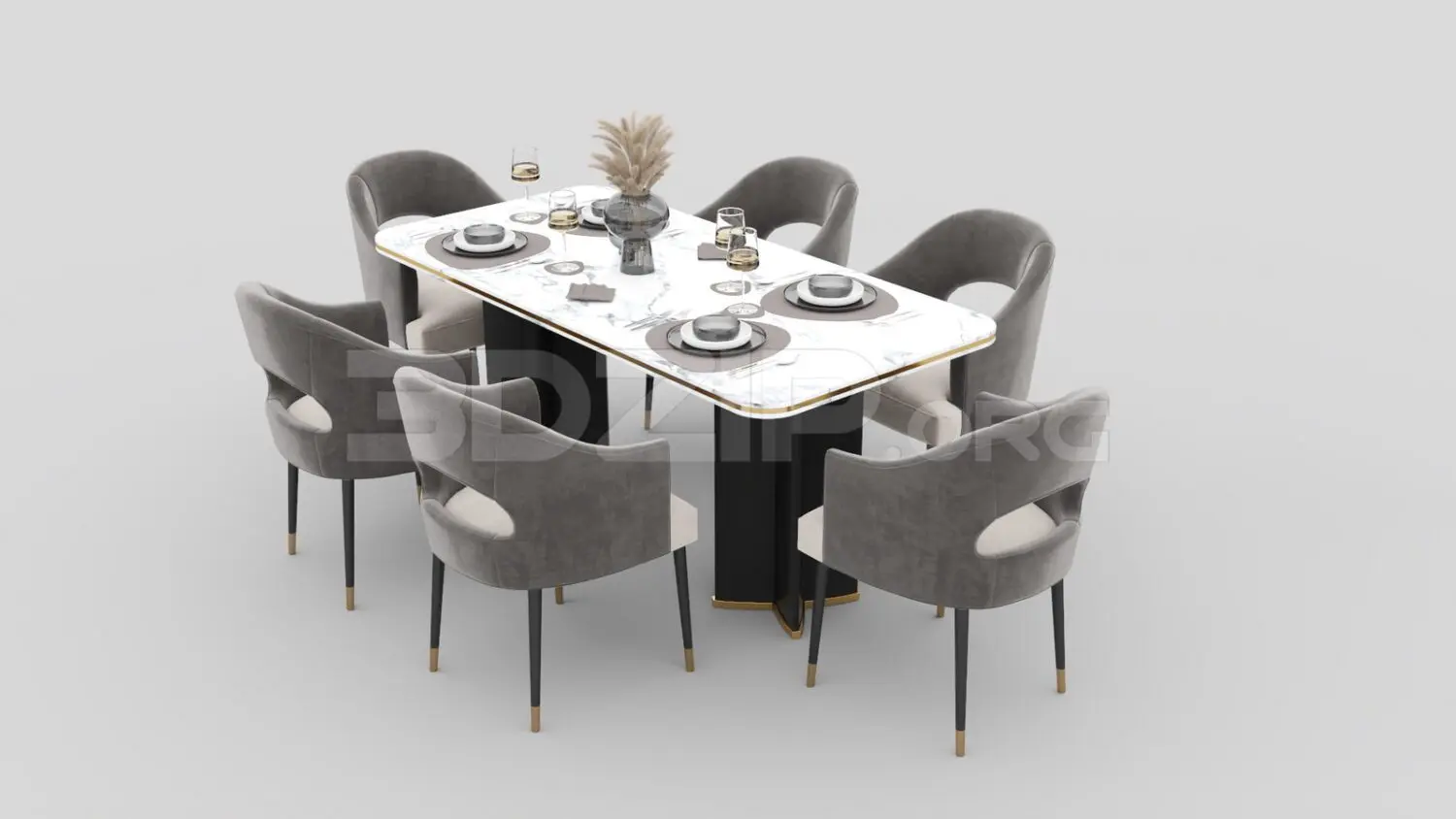 Dining Table And Chair — preview 1 (3dzip, CC0)