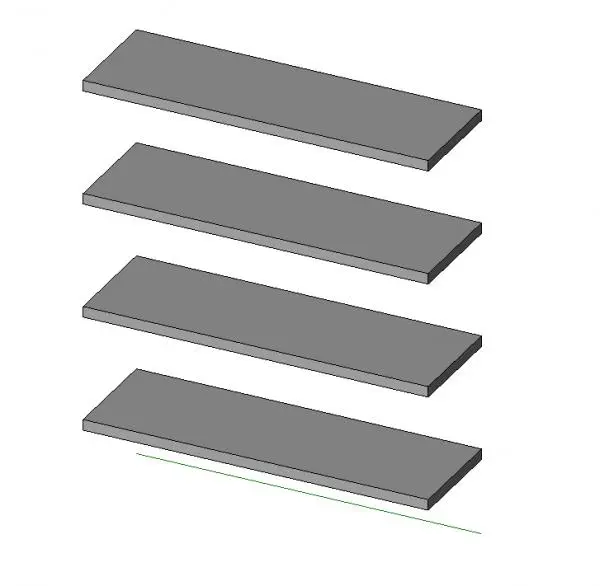 Shelves - 4 parametric shelves — preview 1, by amelamed (RevitCity, CC0)