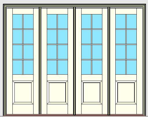 Kolbe Ultra Series Outswing Entrance Door 4-Wide 1-Panel Oak Sill Units