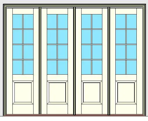 Kolbe Ultra Series Outswing Entrance Door 4-Wide 1-Panel Oak Sill Units