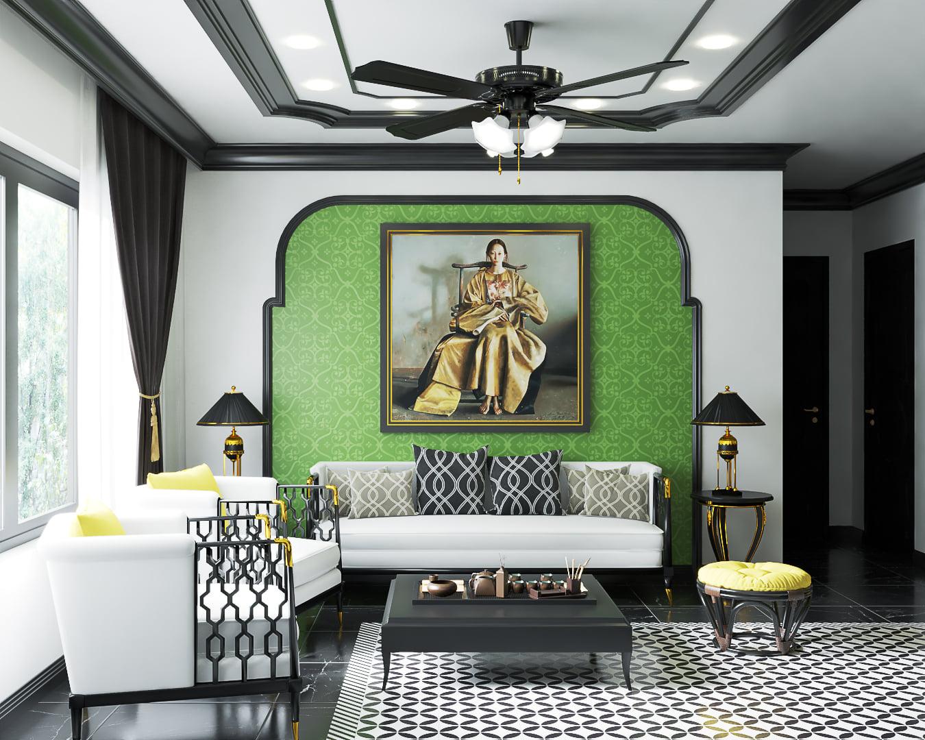 Interior Living Room Indochine
