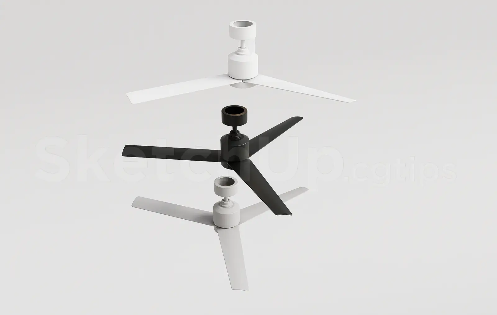 Modern 3-Blade Ceiling Fan with Light