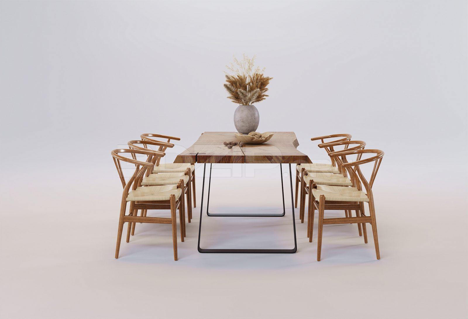 Dining Table And Chair — preview 1 (3dzip)
