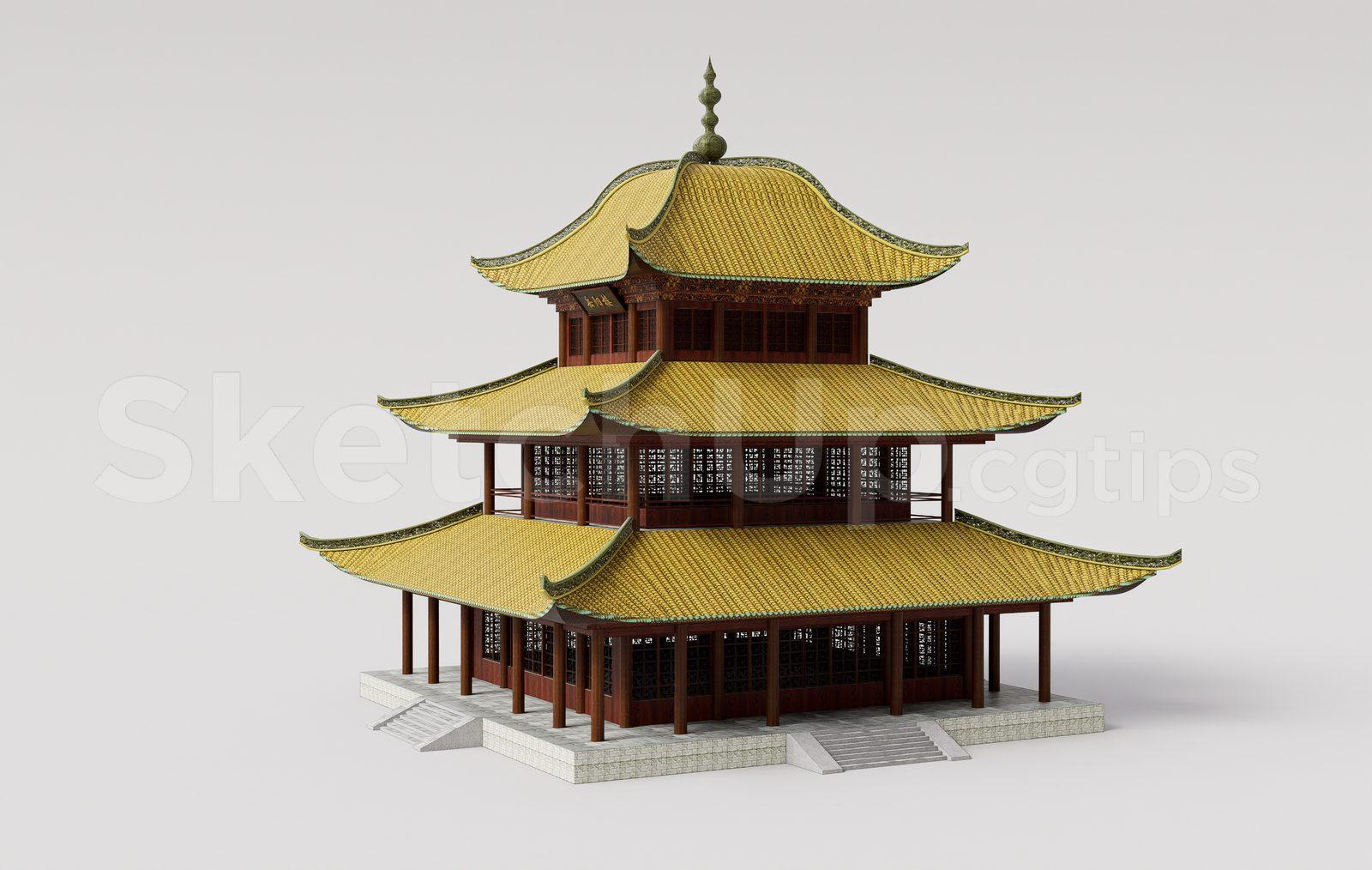Traditional Chinese Pagoda Temple