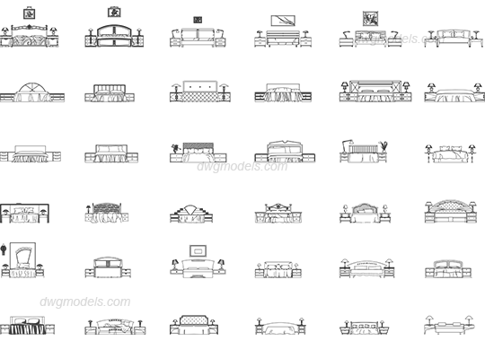 Beds frontal elevation