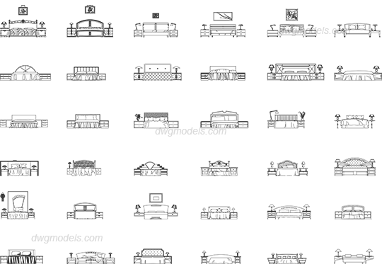 Beds frontal elevation