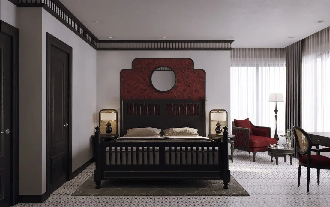 Interior Scenes Model Indochine Bedroom 562