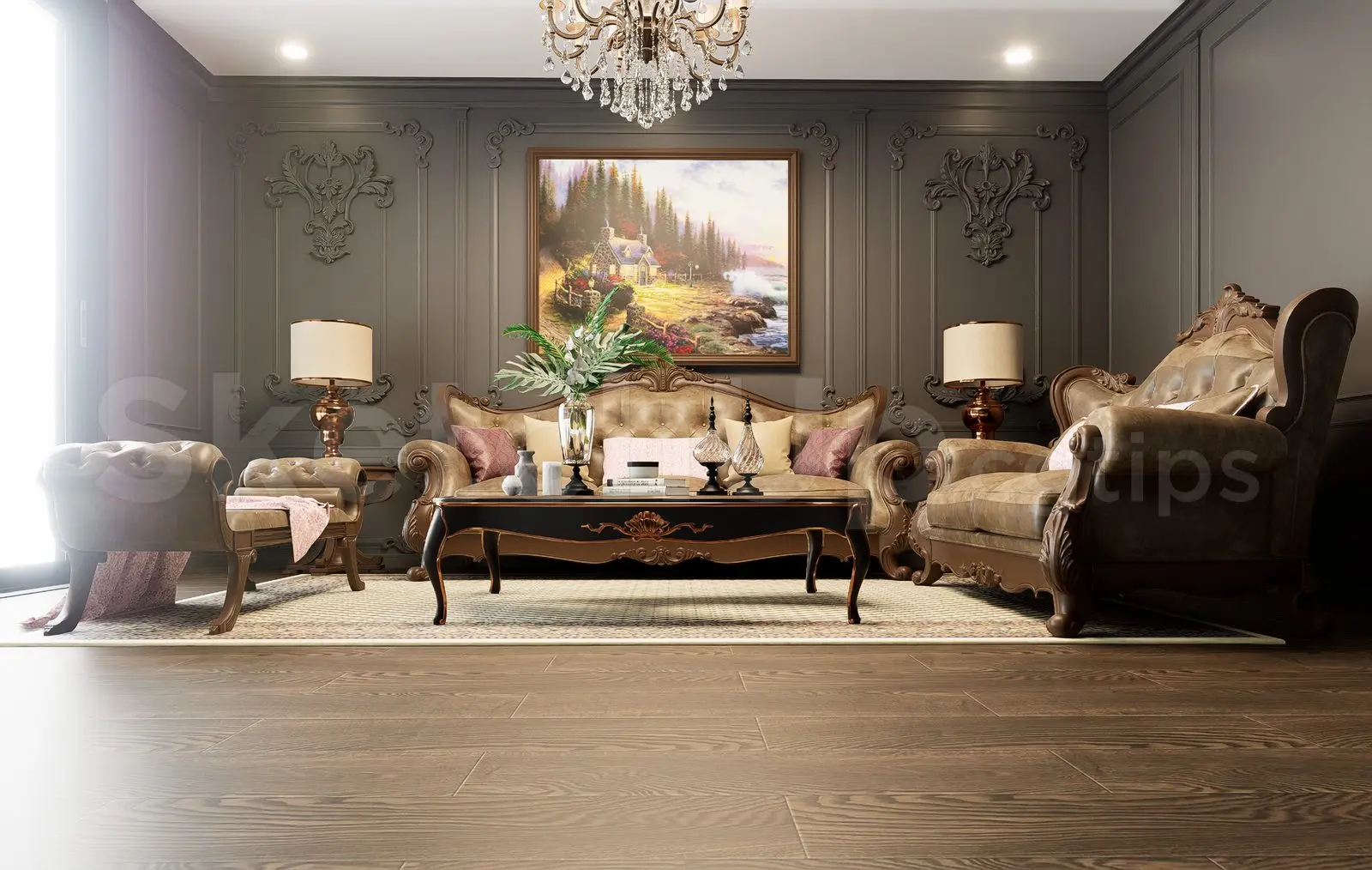 Neoclassical Sofa — preview 1 (cgtips)