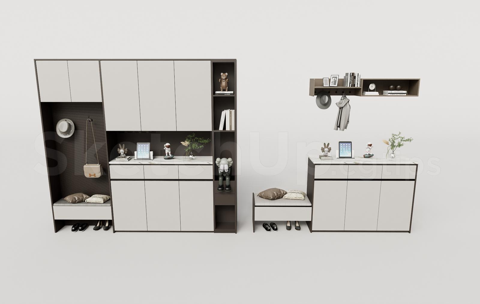 Modern Shoe Cabinet SketchUp 3D Model